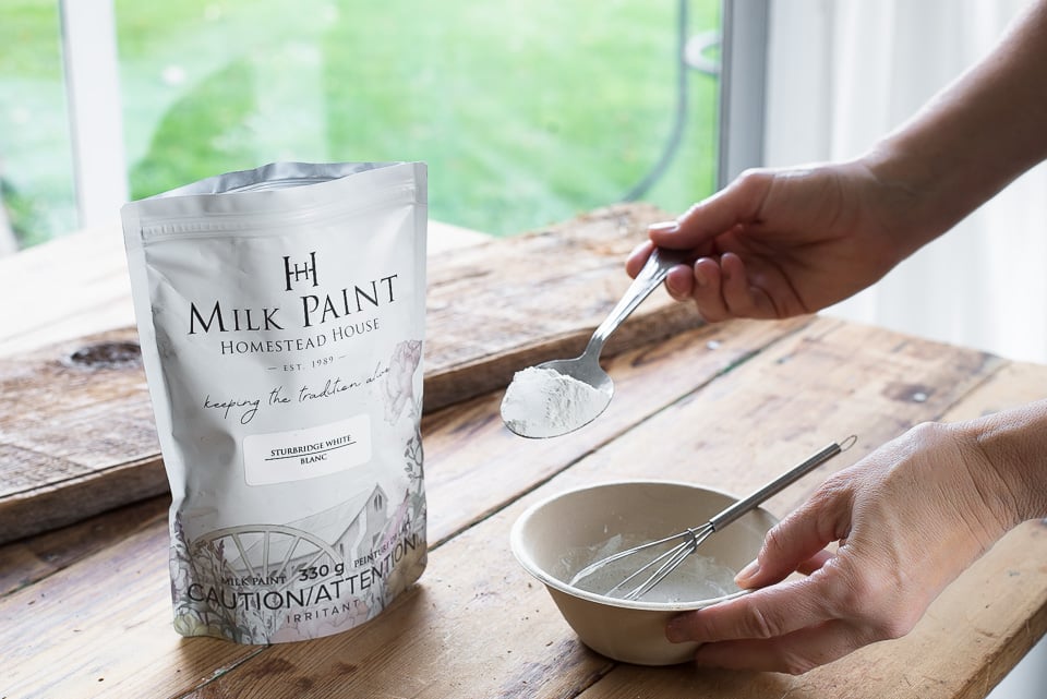 Homestead house milk paint in Sturbridge white