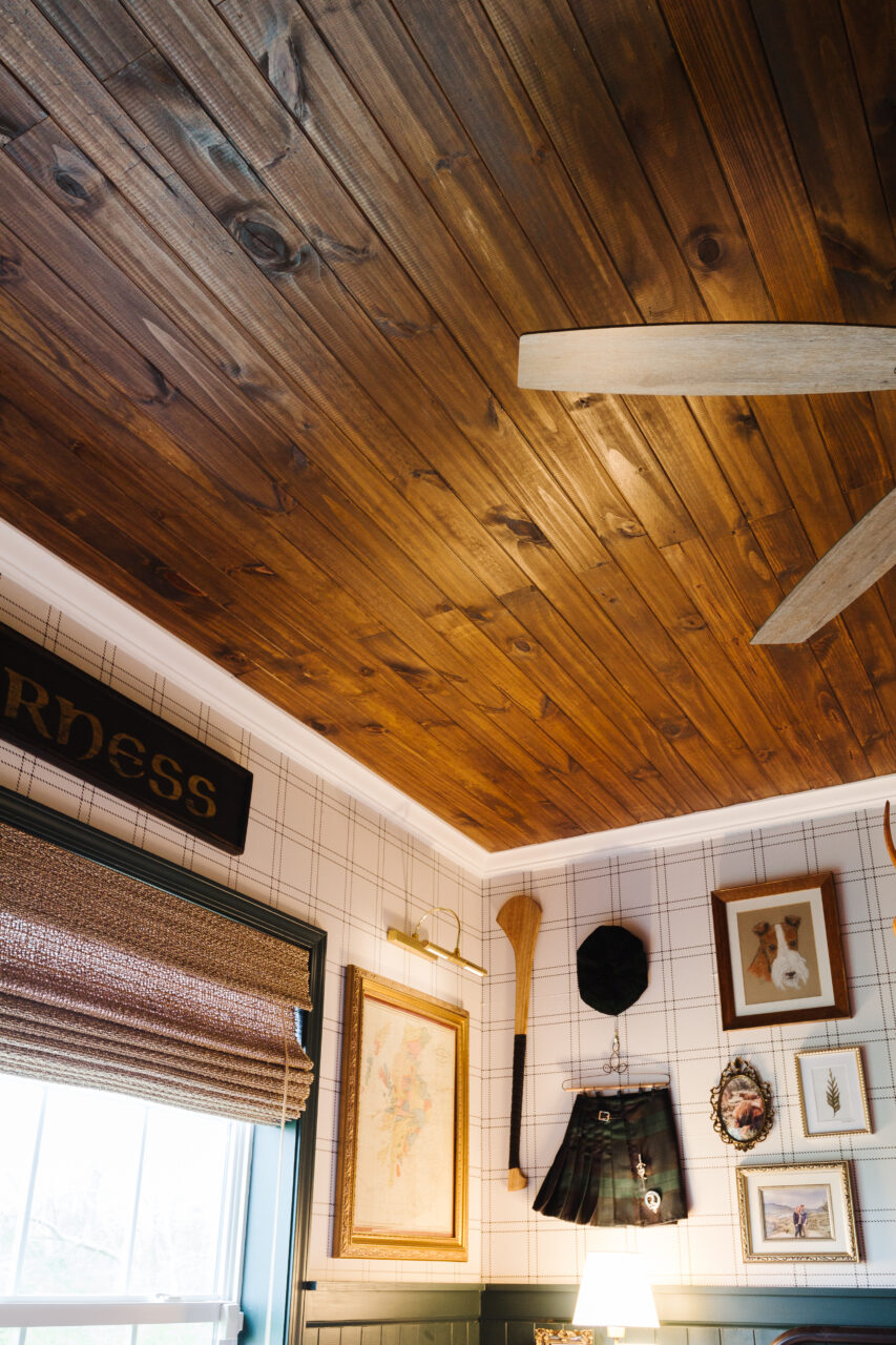 Wood Plank Ceiling with Fusion's Gel Stain & Topcoat: A Budget-Friendly Makeover